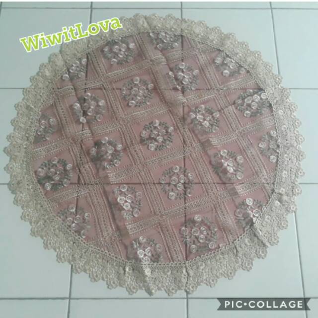 Taplak Meja Tamu Bulat Polyster Minimalis Vintage Import