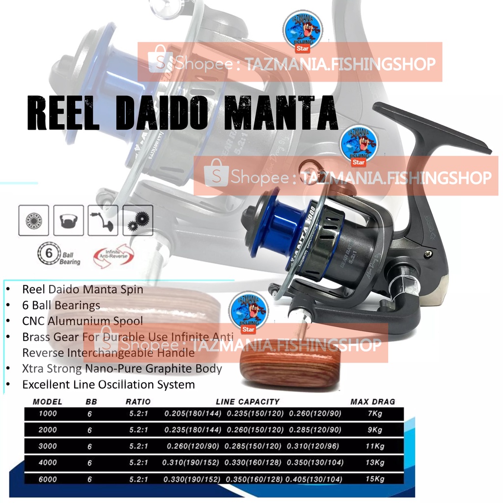 Reel Daido Manta Spin 6 Ball Bearings