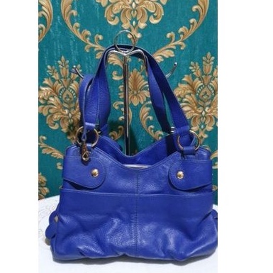 Tas Kulit asli Michiko London banyak ruang warna birel .