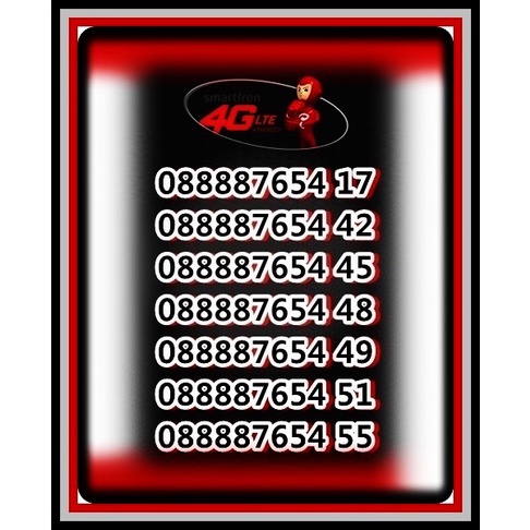 Smartfren 4G lte PRABAYAR 11 Digit Nomor Cantik &amp; Rapi Seri Kwartet 8888 Urut Turun (88887654)