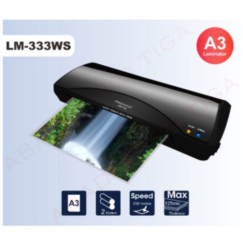

Mesin Laminating PROMAXI LM330WS size A4 F4 & A3 - Laminator LM-333WS