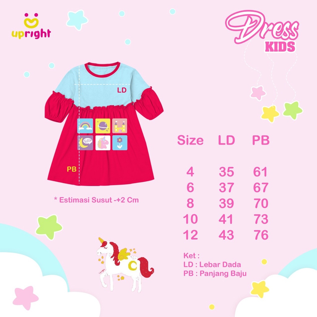 DRESS ANAK PEREMPUAN USIA 4-12 TAHUN