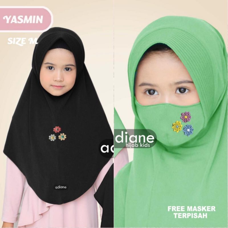 Ready ADIANE HIJAB KIDS YASMIN + MASKER