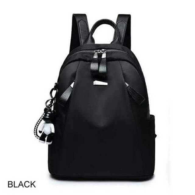 TAS RANSEL ANTI AIR BACKPACK WANITA HITAM MOTIF KUCING KOREA KULIAH SEKOLAH KERJA TA126B5 STEIN