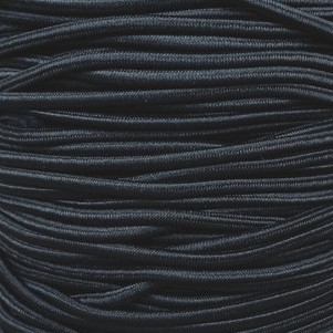 Tali Kur BULAT Elastis NYLON - Tali Kolor Gelang Karet Stretch - Tali Tas Serut Hitam