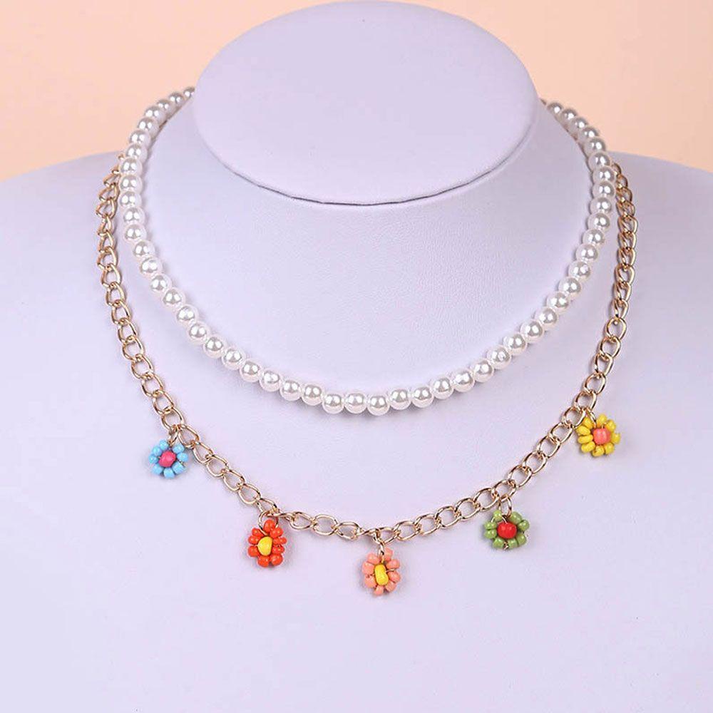 Solighter 2pcs/set Kalung Perhiasan Baru Perhiasan Pernikahan Mutiara