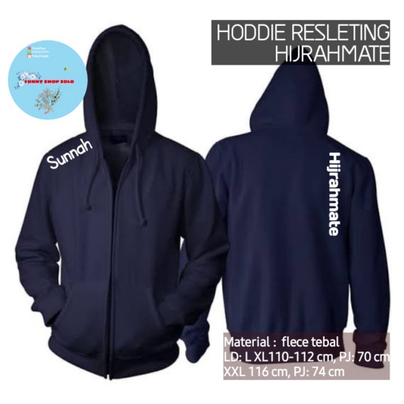 HODDIE RESLETING HIJRAHMATE / HODDIE MUSLIM MUSLIMAH / JAKET MUSLIM MUSLIMAH / SUNNAH SALAF JACKET /