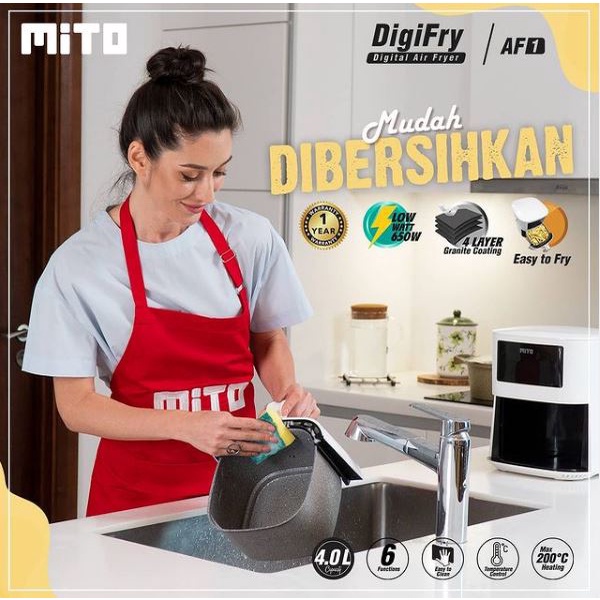 Digital Air Fryer Mito paket lengkap dengan wadah/keranjang makanan