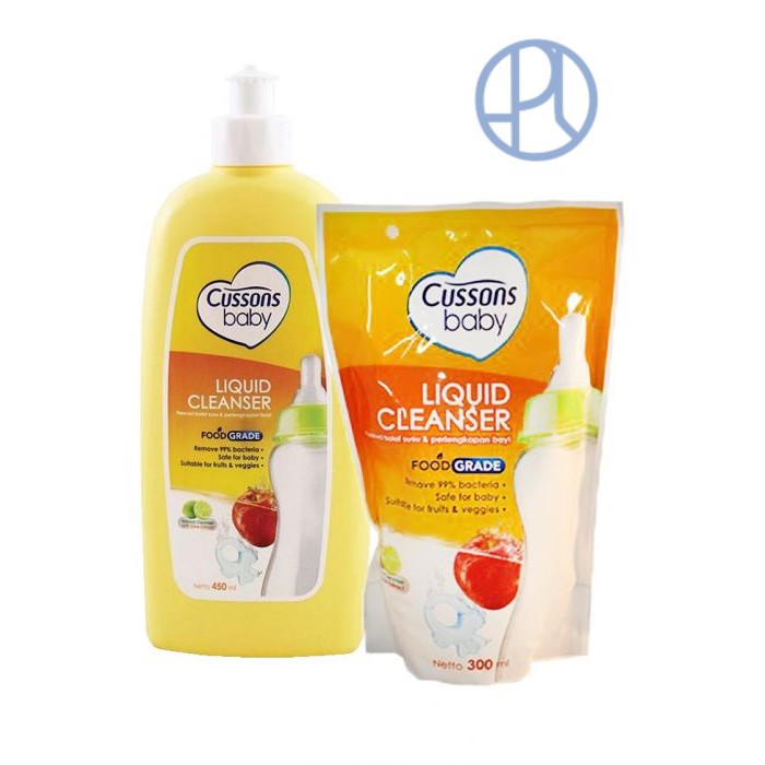 CUSSONS BABY LIQUID CLEANSER 450 ML FREE 300 ML (BELI 1 GRATIS 1) SABUN CUCI BOTOL BAYI PROMO