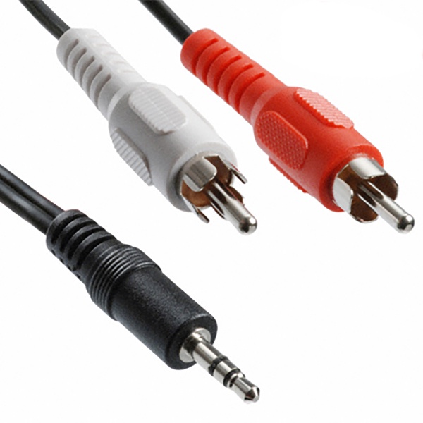 Jack 3.5mm Stereo to RCA Male Audio Cable 1m