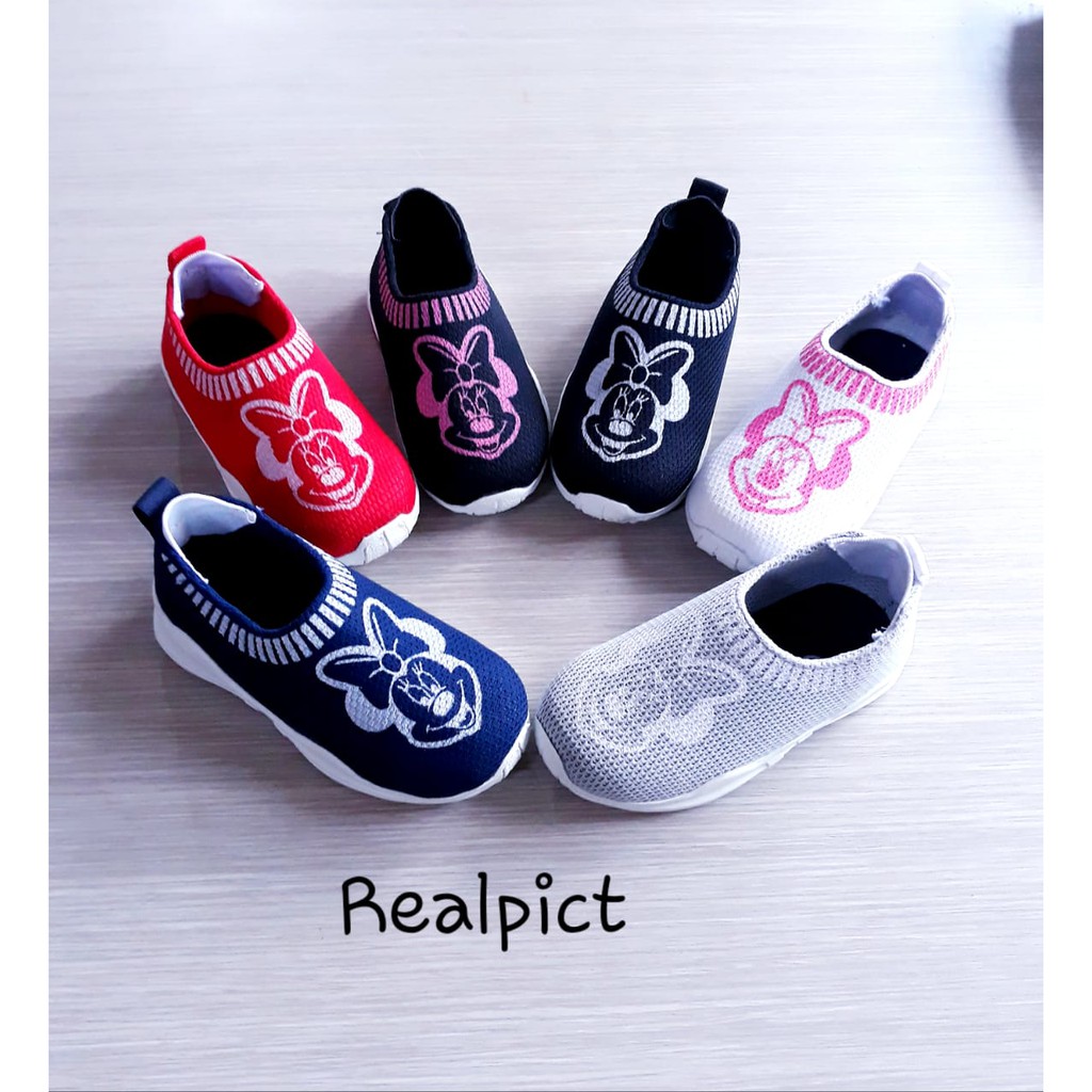 Jual Sepatu Anak Slip On Motif Mickey Mouse Lucu Dan Simpel 22-35