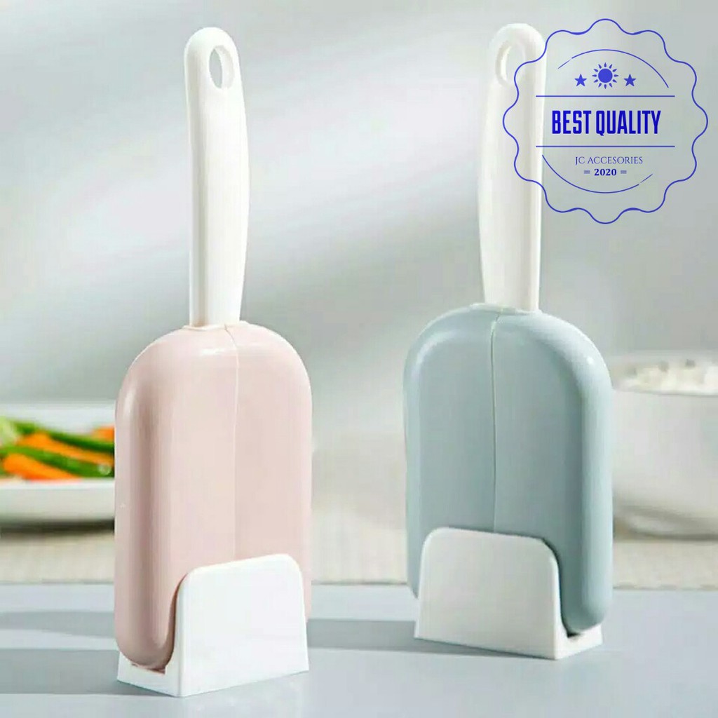 (FO) Sendok Centong Nasi + AUTOMATIC Cover Pelindung Shamoji Rice Spoon Paddle Warna Biru