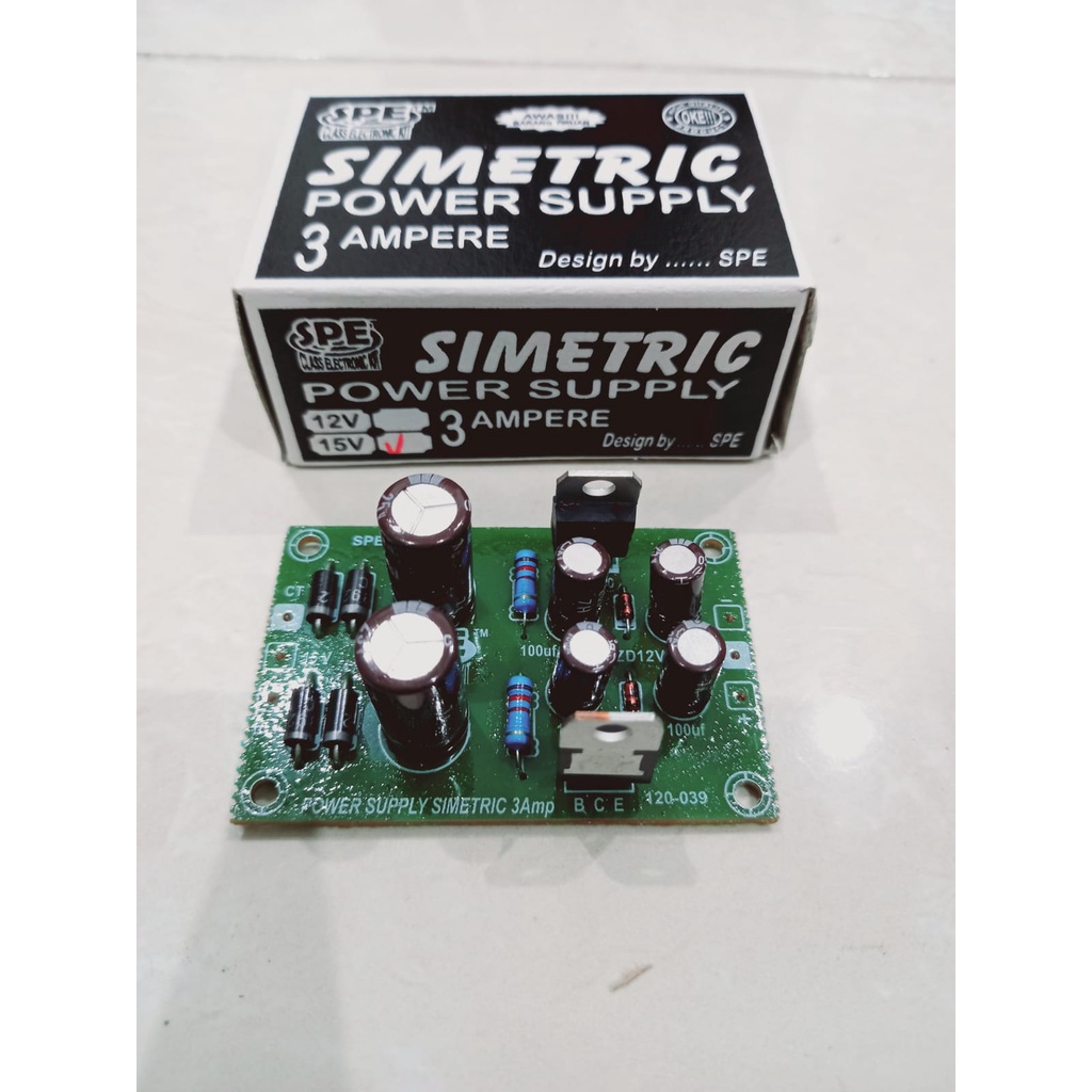 Jual KIT POWER SUPPLY SYMETRIS 3A 15V Simetris power supply 3Amp 15