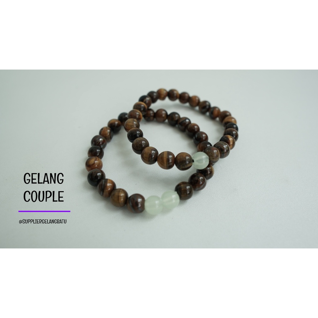 gelang batu FOSFOR TIGER EYE pasangan distance bracelet couple akik