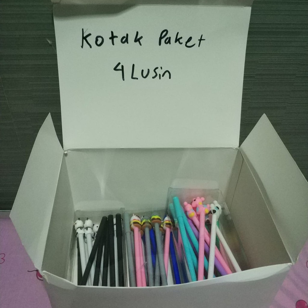 

pulpen gel berkarakter 4lusin pulpen bulpoin bolpen pen pena