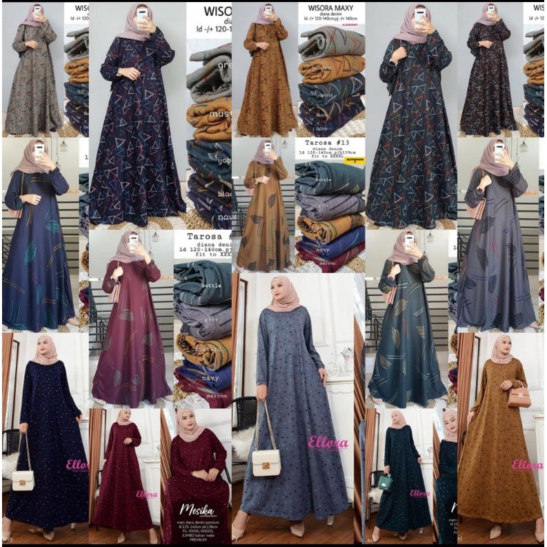 Gamis Diana Denim Calvin Jeans Super Adem Nyaman di Pakai / Wisora Maxy Tarosa 13 Maxy Mesika Maxy /