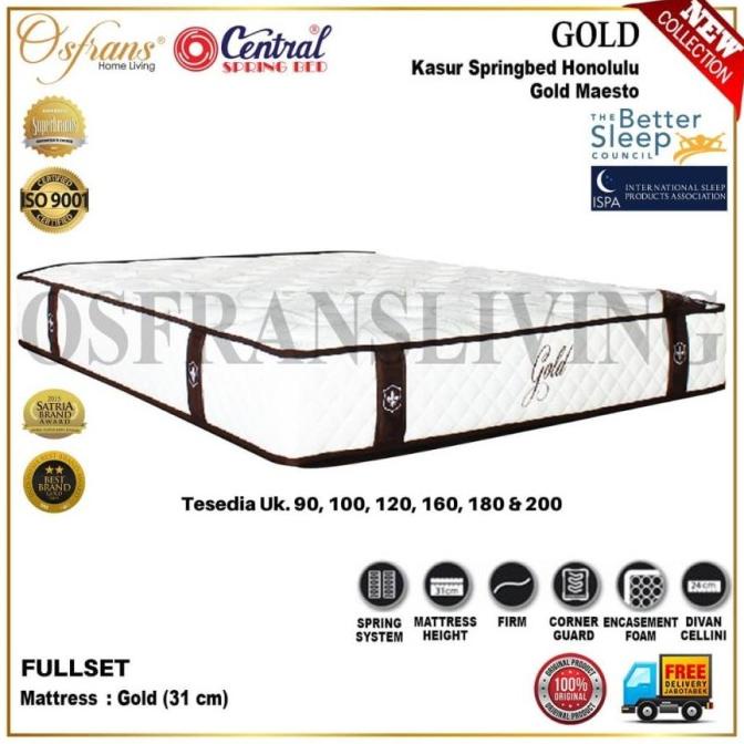 Central Springbed Gold Maestro Honolulu Style Free Ongkir [ Osfrans ] - Kasur Saja, 90 x 200