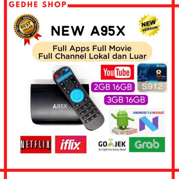 ANDROID TV BOX STB ANDROID SET TOP BOX  A95X UNLOCK ROOT FULL CHANNEL-MI9