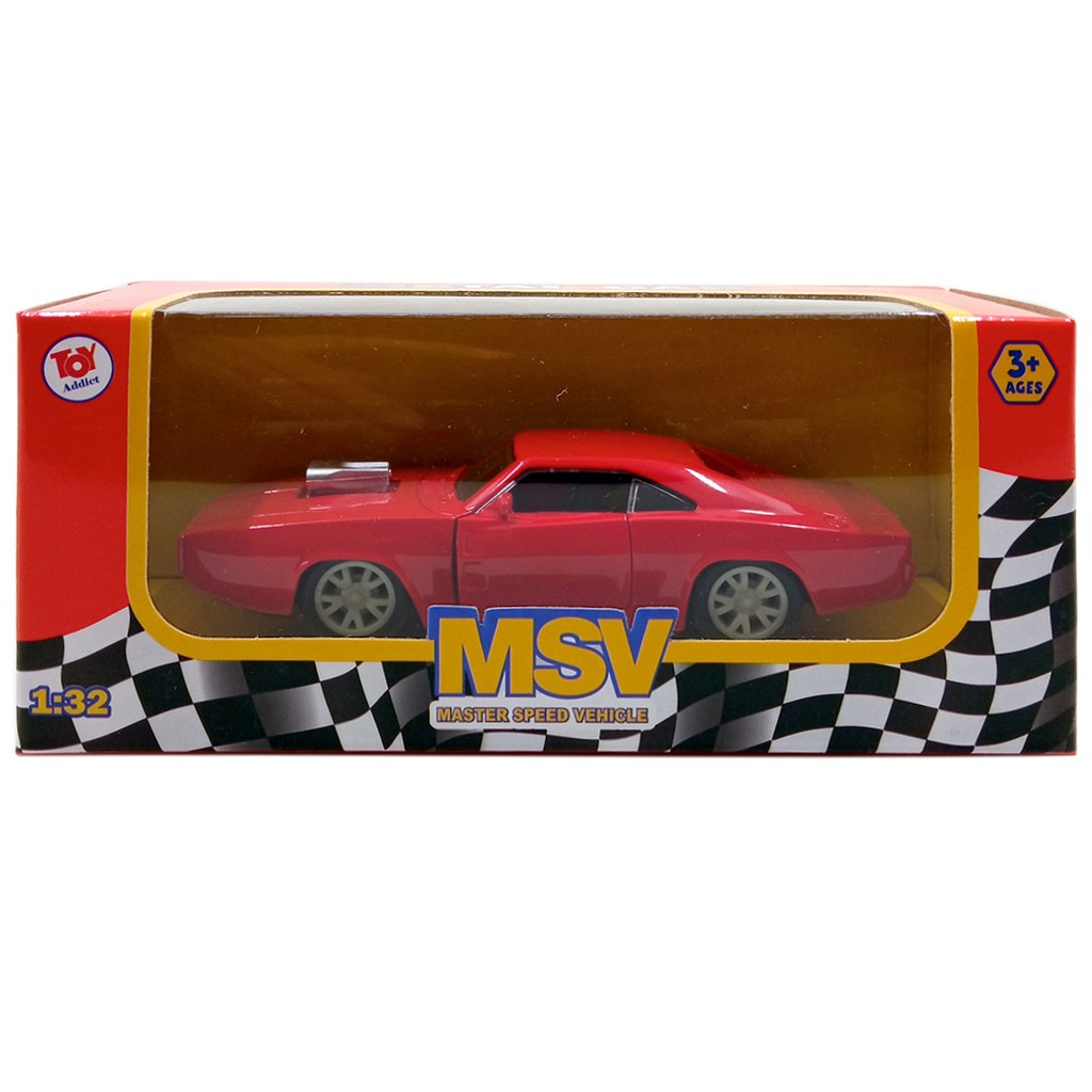 Toy Addict Plym0uth Barracuda Classic Car Merah Diecast Mobil Klasik