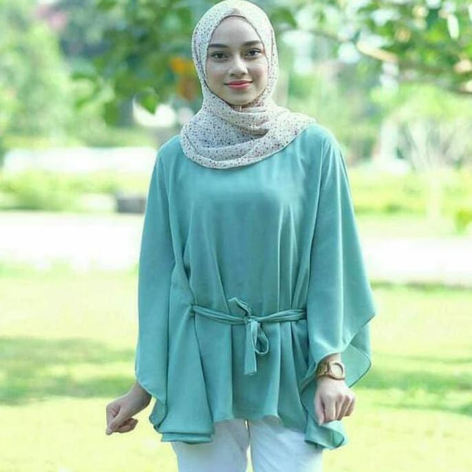 Hot Promo Baju Blouse Baju Atasan Muslim Wanita Atasan Muslimah Rinna Blouse - Hitam