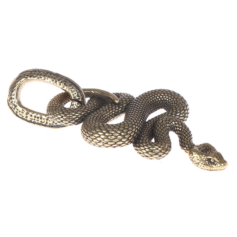 {LUCKID}1pc Brass Snake Key Ring Boa Key chain Outdoor Small Accessories Car Hanging