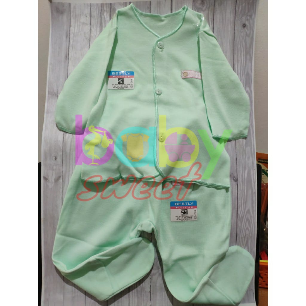4set Sleepsuit Luvita Tutup Kaki Baju Panjang Celana Tutup Kaki Bayi Piyama Tutup Kaki Luvita