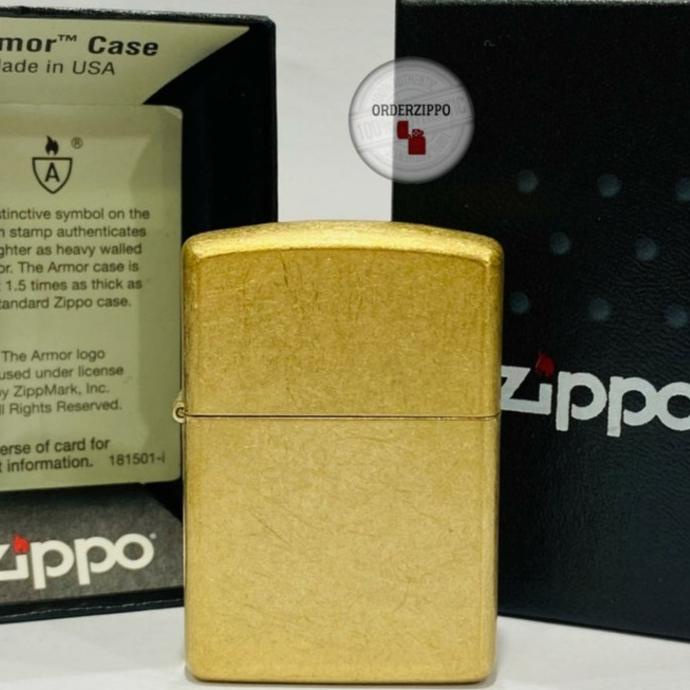 Zippo Original Armor Tumbled Brass 28496 ( Case Only )