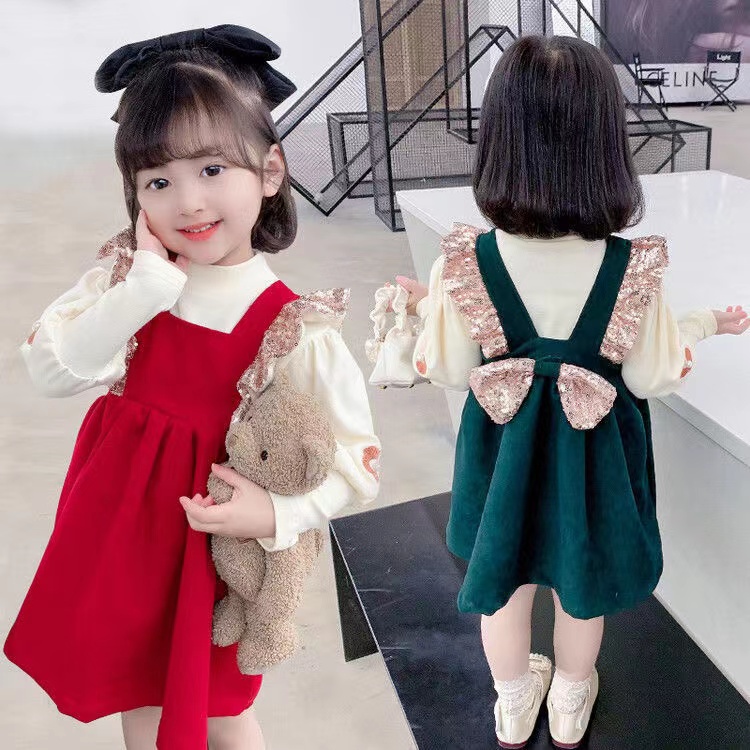 KF CAT Dress Anak Perempuan Pita Glitter Fashion Party Imut Elegan Ala Korea Lucu Import Hiqh Quality Umur 6Bln-4Thn