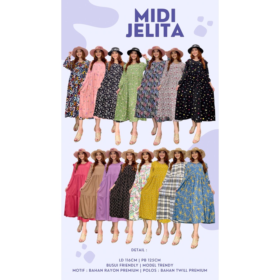Midi Dress/Midi jelita by ratu/Midi dress motif