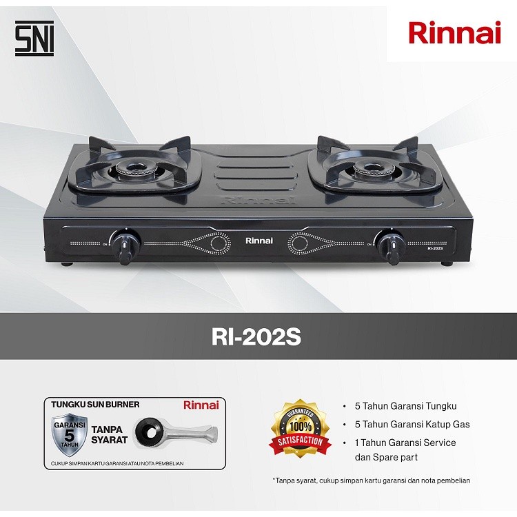 Rinnai Kompor Gas 2 Tungku RI 202S 202 S RI202S Gas Stove