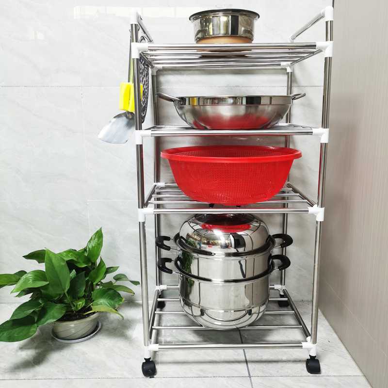 Rak Tingkat Dapur Kitchen Storage Rack 5 Layer Etalase Peralatan Masak Rack Rakit Alumunium Multifungsi Berkualitas