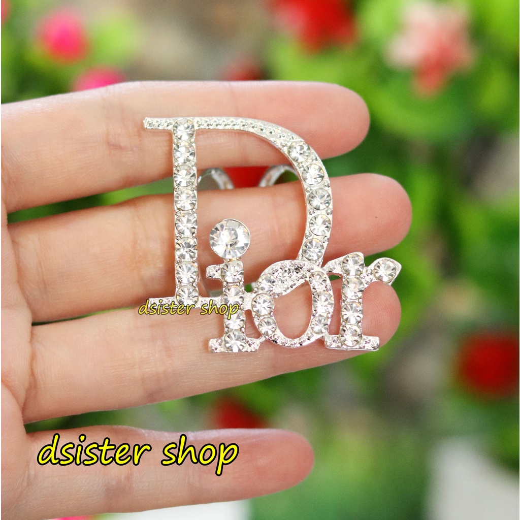 Bros Cincin Part 1 Ring Hiasan Aksesoris Syal Hijab HURUF Permata Hitam Putih-Ring D Silver D