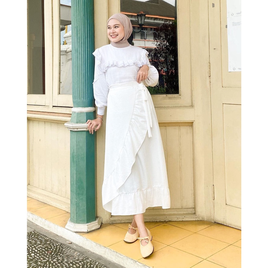 ROK SERUT CRINKLE PREMIUM AIRFLOW / ROK SERUT WANITA CASUAL FLOWY KOREAN SKIRT 2022