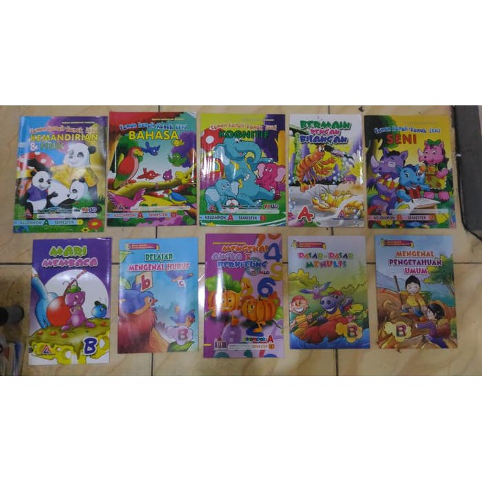 Buku Paket PAUD TK Lengkap isi 10 Buku