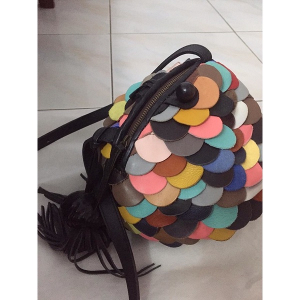 SRW Furball Colorfull Sling Bag Tas Selempang Bulat Warna Warni