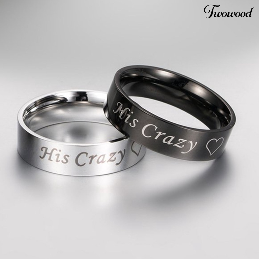 Cincin Pasangan Motif Ukir His Crazy Untuk Hari Valentine