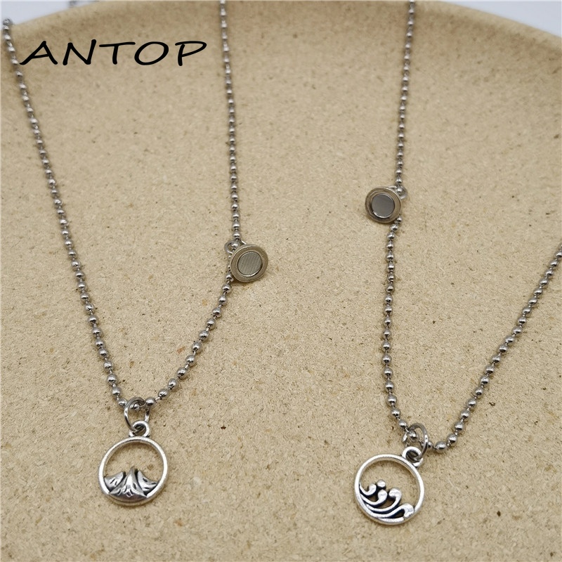 2 Pcs/set Fashion Satu Sama Lain Magnetik Pasangan Kalung Perhiasan Pria Dan Wanita Pasangan Hadiah Hari Valentine ANTOP