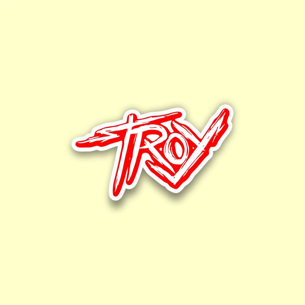 

stiker brand distro murah troy bahan graftac anti air