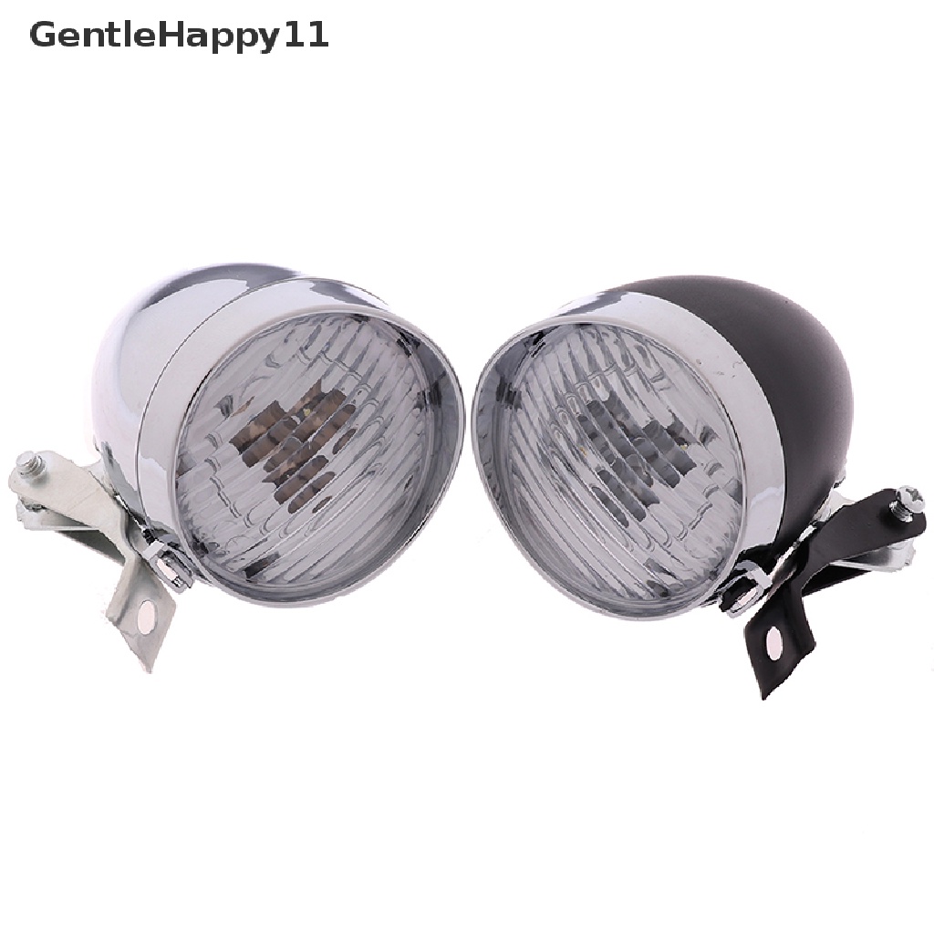 Gentlehappy 3led Retro Sepeda Bike Front Light Headlight Lampu Senter Vintage