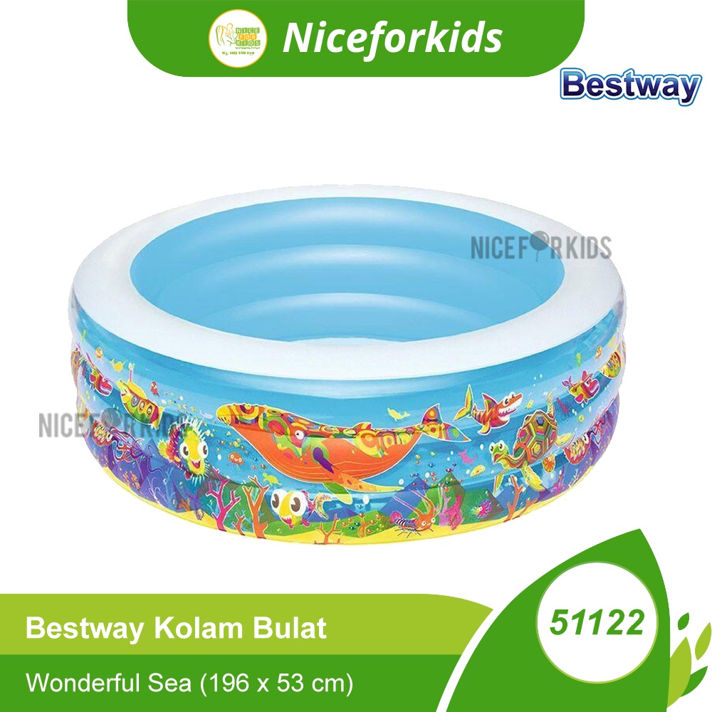 Bestway Kolam Renang Anak Uk. 196 x 53 cm Kolam Karet 51122