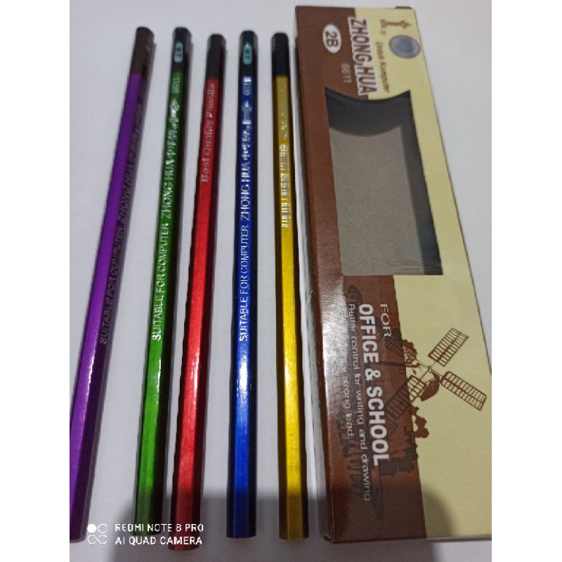 

pensil 2b zhonghua motif warna warni