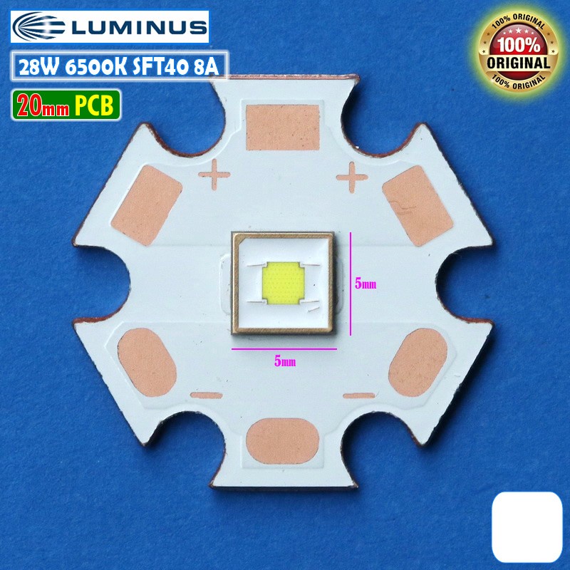 Led Sorot Luminus 28W 20mm SFT40 Putih 6500K SFT-40 Mata LED Senter Tembak 8A