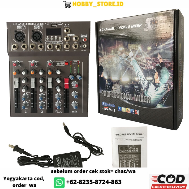 Mini Portable LIve Audio Mixer Karaoke DJ 4 Channel