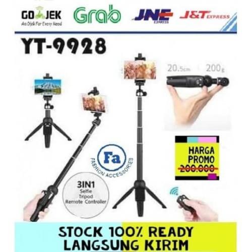 Tripod Tongsis 3 in 1 Yunteng YT 9928 / Bluetooth Holder Hp &amp; Kamera Original Terbaik Stand Mini