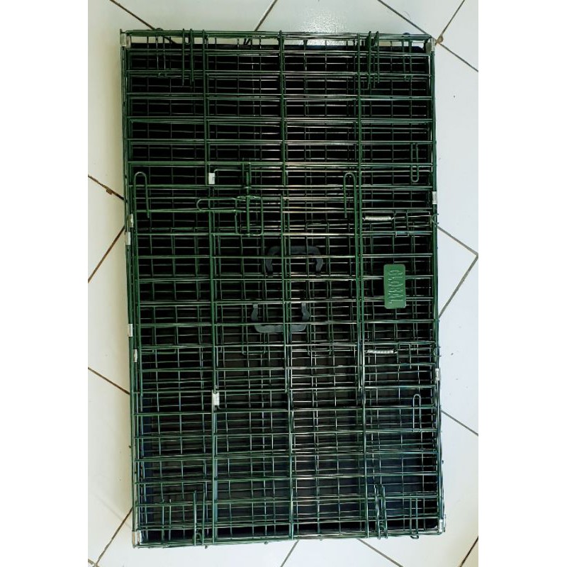 Kandang  Besi Lipat Tebal Size XL (92cm x 56cm x 66cm) Kucing / Anjing / Kelinci-Hijau Army