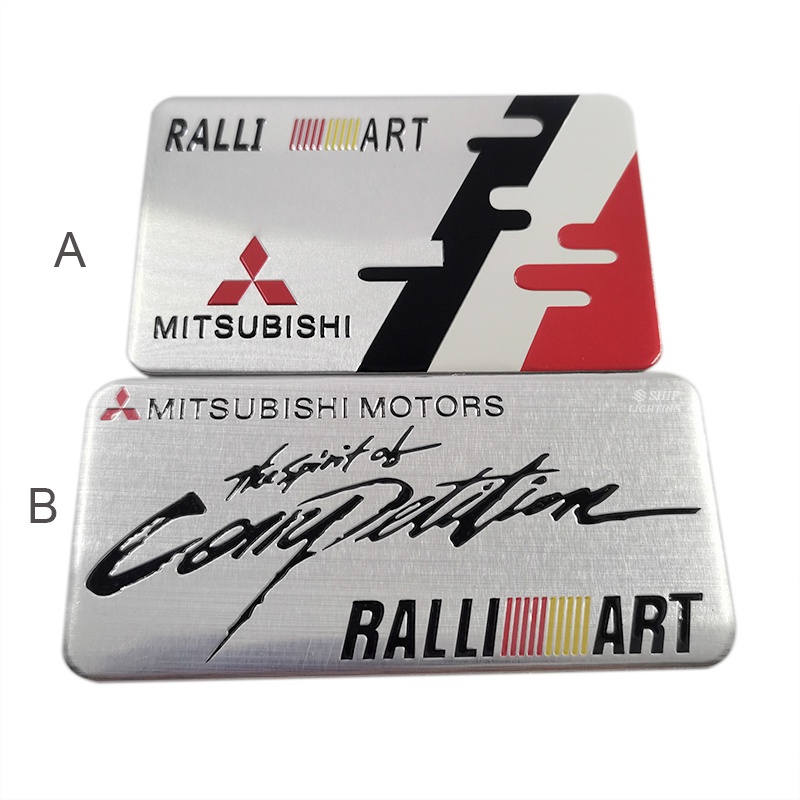 1pc Stiker Emblem Logo Ralliart Bahan Aluminum Untuk Dekorasi Mobil MITSUBISHI Ralliart