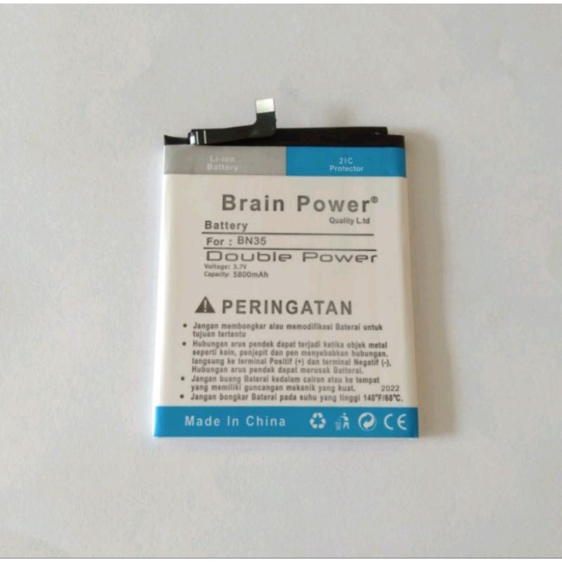 Baterai Batre Battery Xiaomi Redmi 5 BN35 DOUBLE POWER BRAIN 5800 MAH