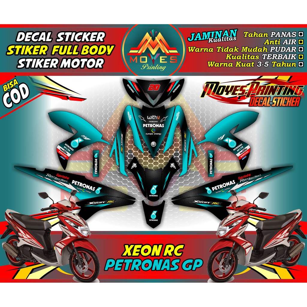 Decal Xeon RC Stiker Xeon 125 Sticker Motor Xeon RC Decal Motor Xeon RC 125 Gambar Petronas
