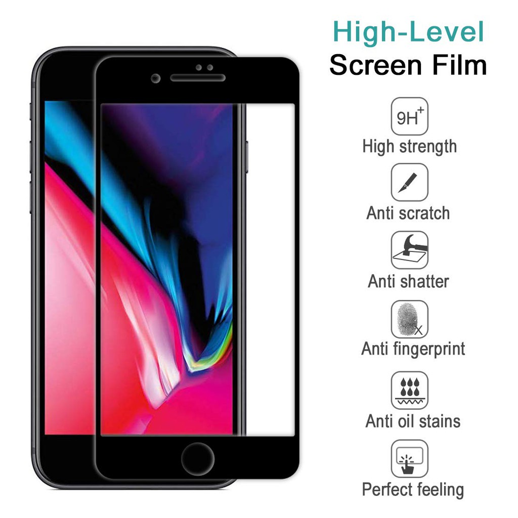 Tempered Glass 5D Full Lem Iphone 7 Plus Hitam SCREEN GUARD FULL GLUE