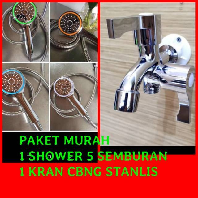 Promo hand shower dng tiang stanlis  hand shower set shower mandi